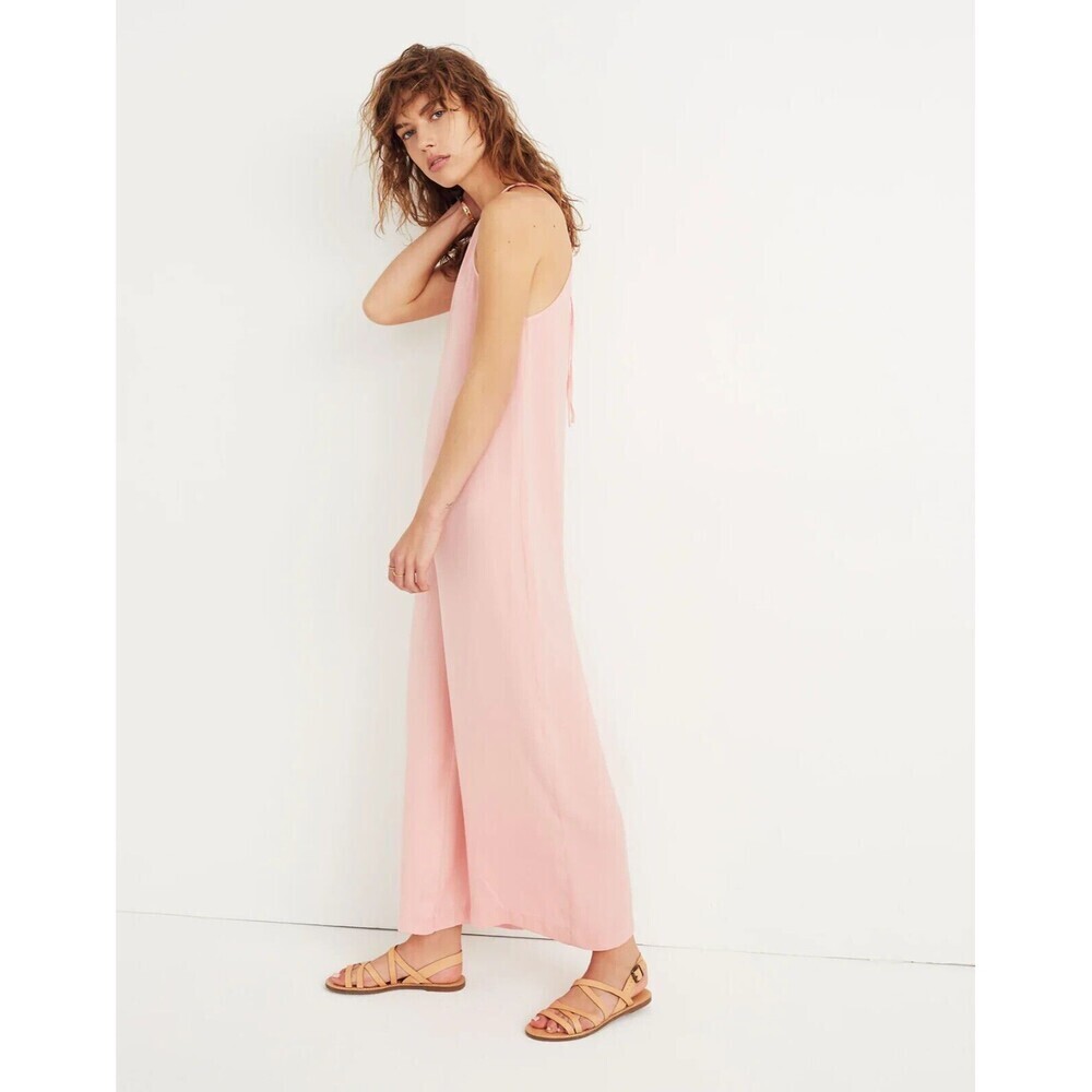Madewell Keyhole Wide Leg Jumpsuit Womens Size M Pink‎ Icing Silky Lightweight